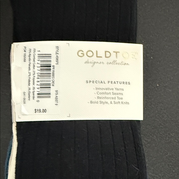 Gold Toe Teal and Cream Women's Socks - Picture 2 of 2